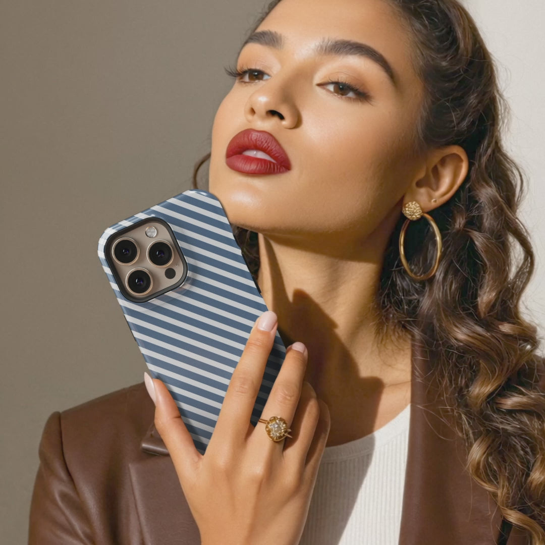 Blue Diagonal Stripes